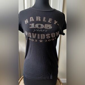 WOMENS HARLEY DAVIDSON BLACK TSHIRT.HARLEY...HD SIZE  L
